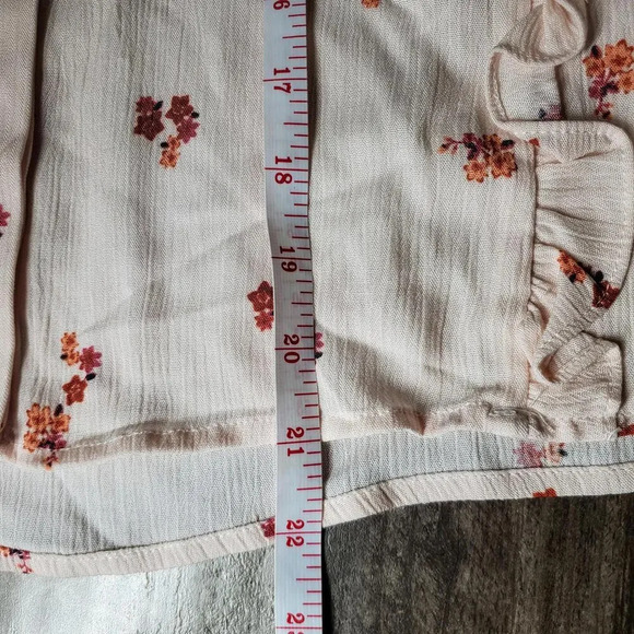 NWT Elodie Nordstrom Rack Short Sleeve Button Down Shirt Blush Pink Cropped Sz M - Picture 10 of 15